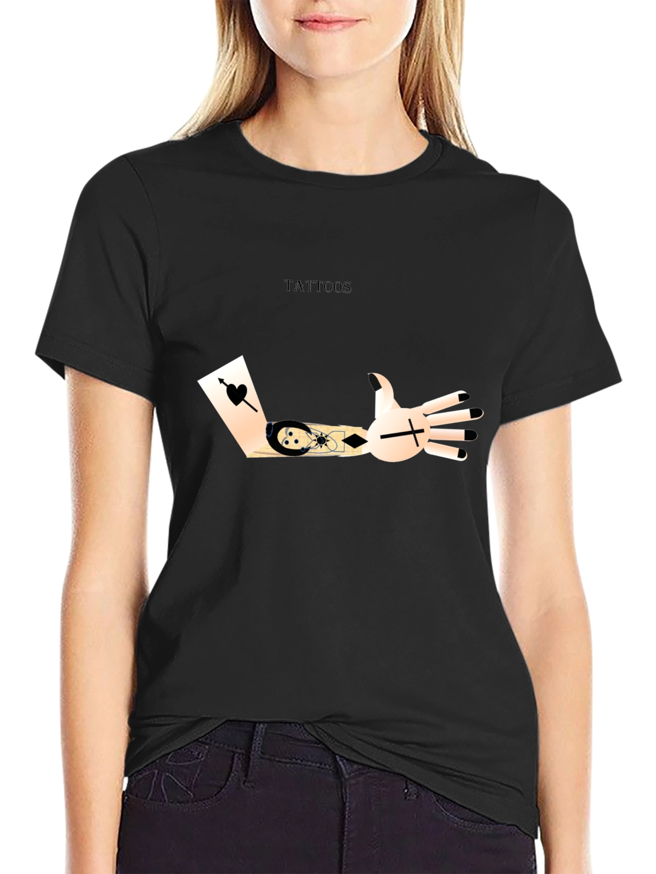 Tattoos Graphic Black T-Shirt