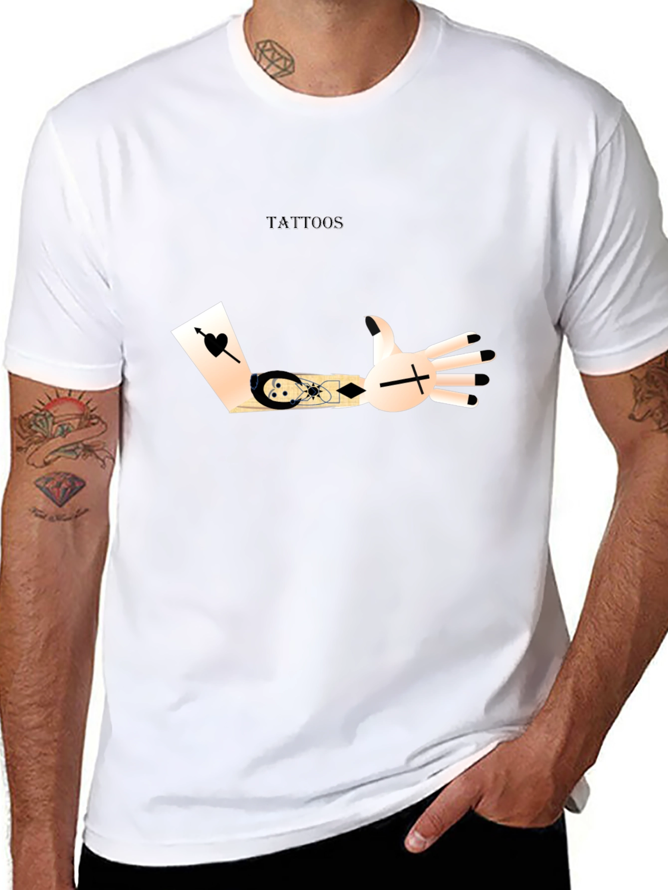 Tattoos Graphic Black T-Shirt