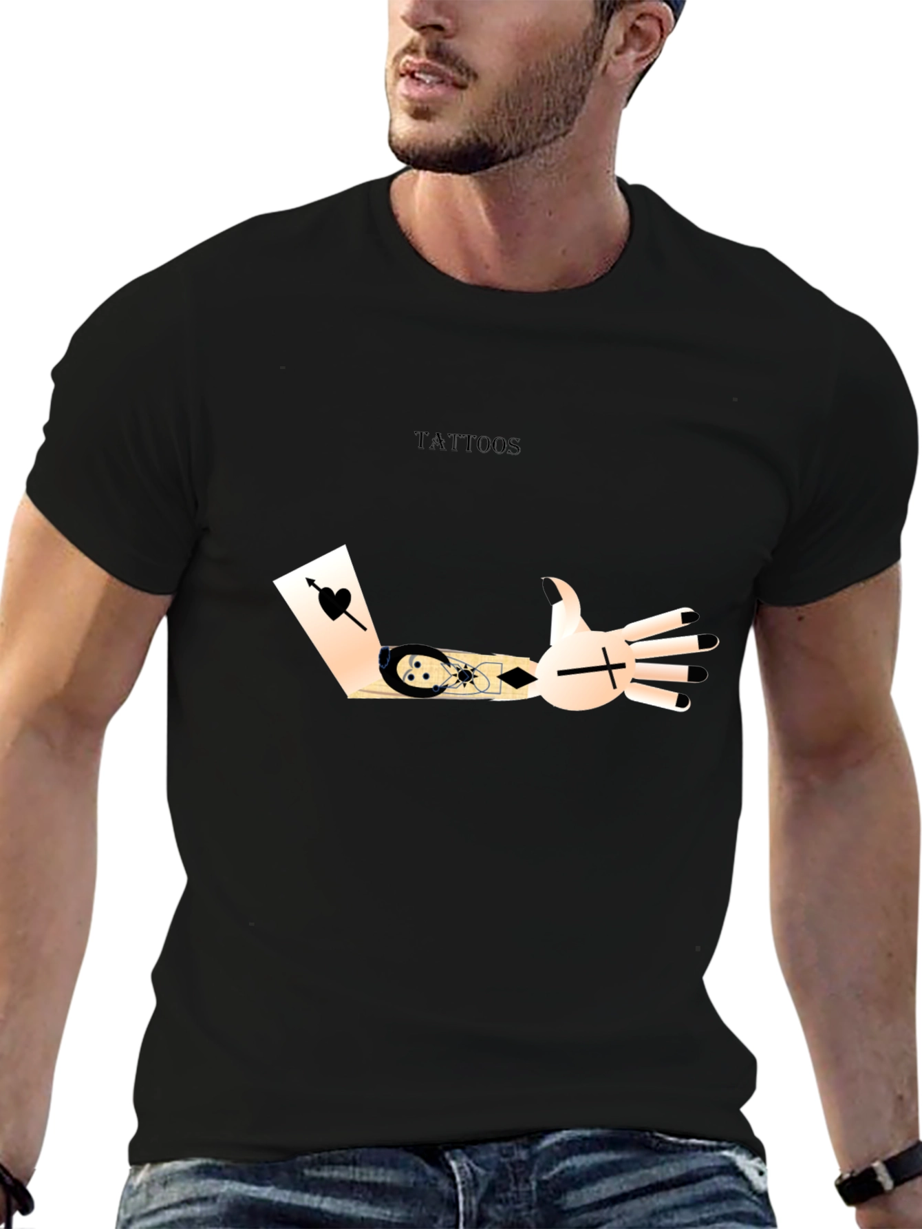 Tattoos Graphic Black T-Shirt