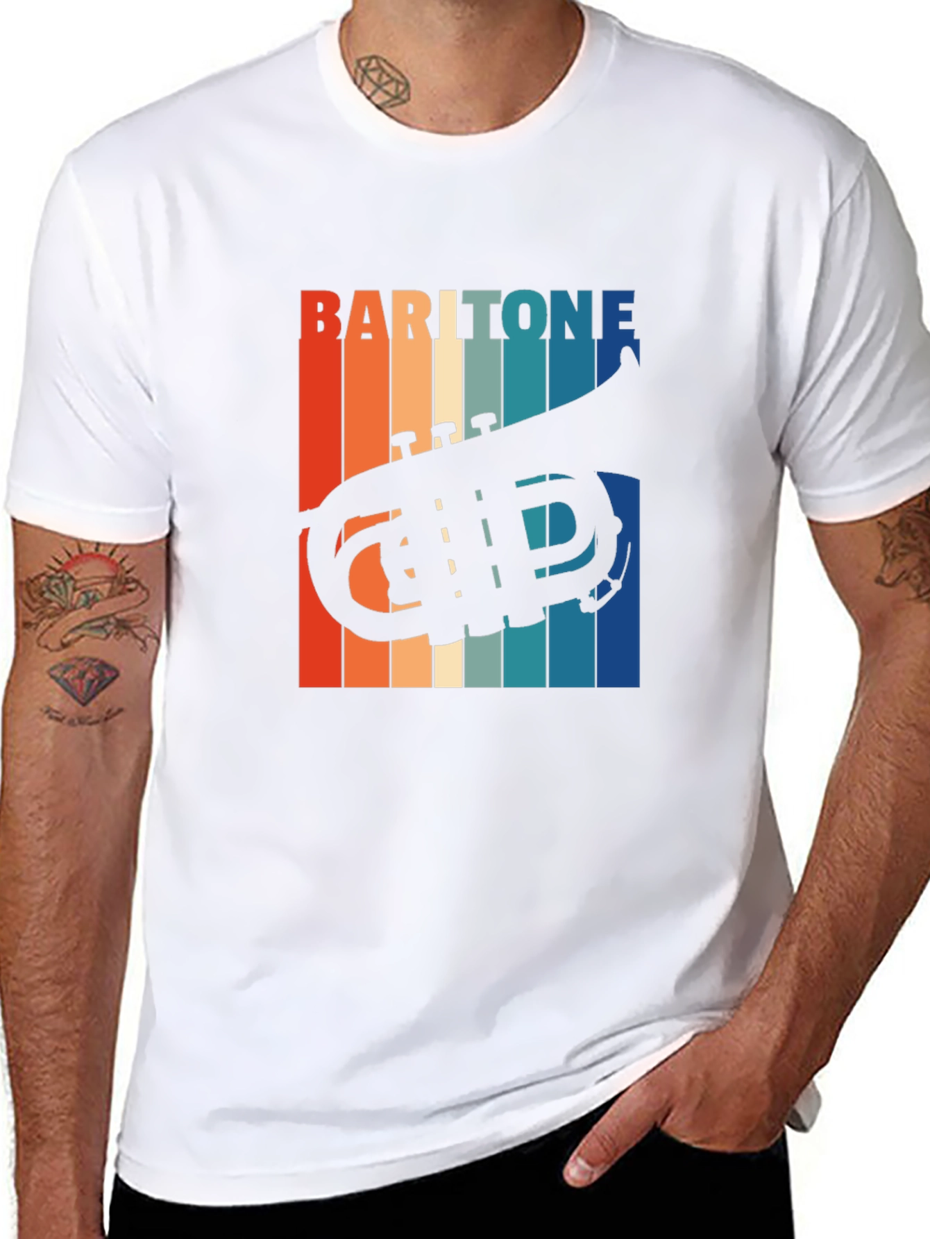 Baritone Horn Retro T-Shirt - Music Lovers Gift