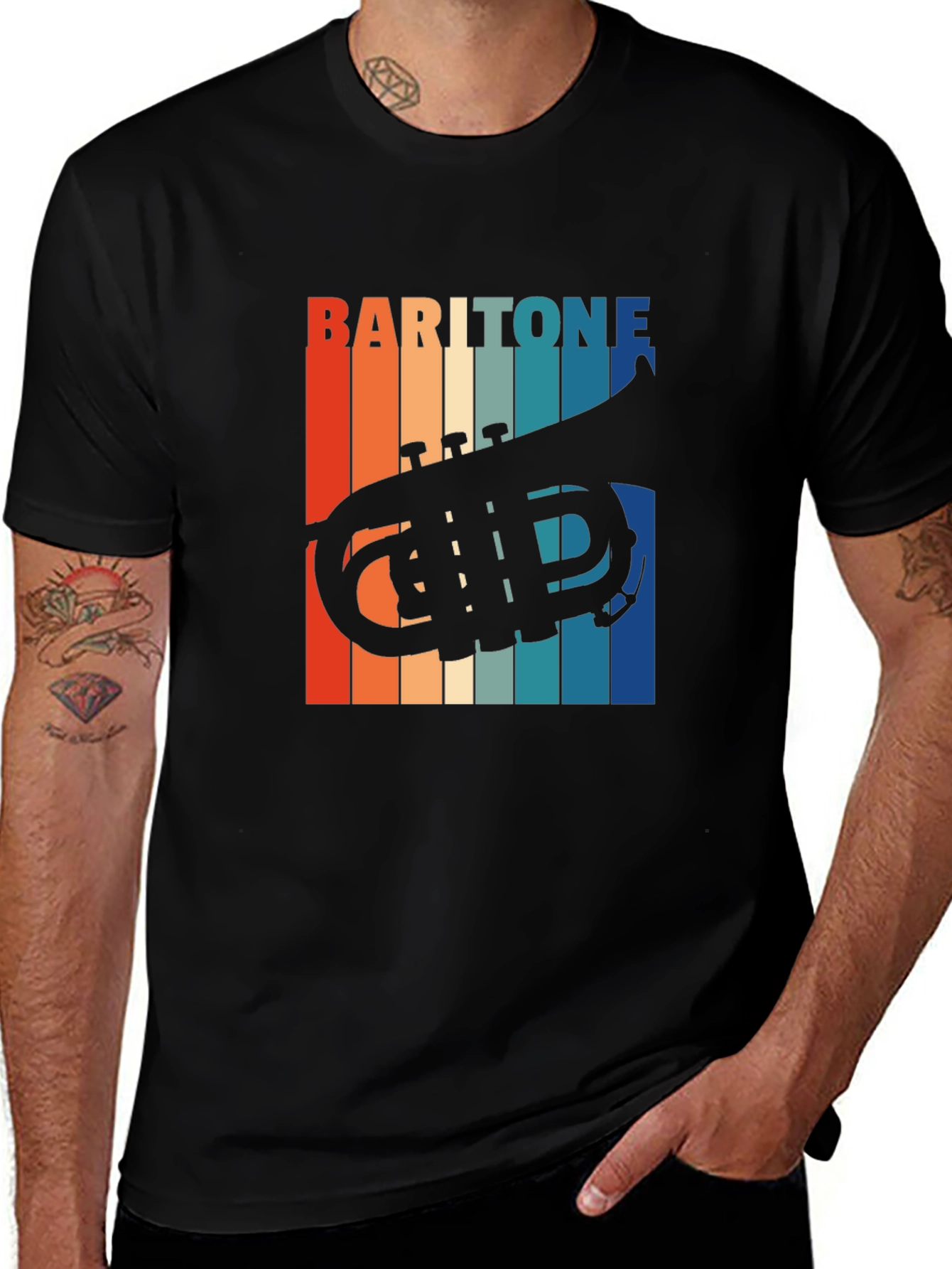 Baritone Horn Retro T-Shirt - Music Lovers Gift