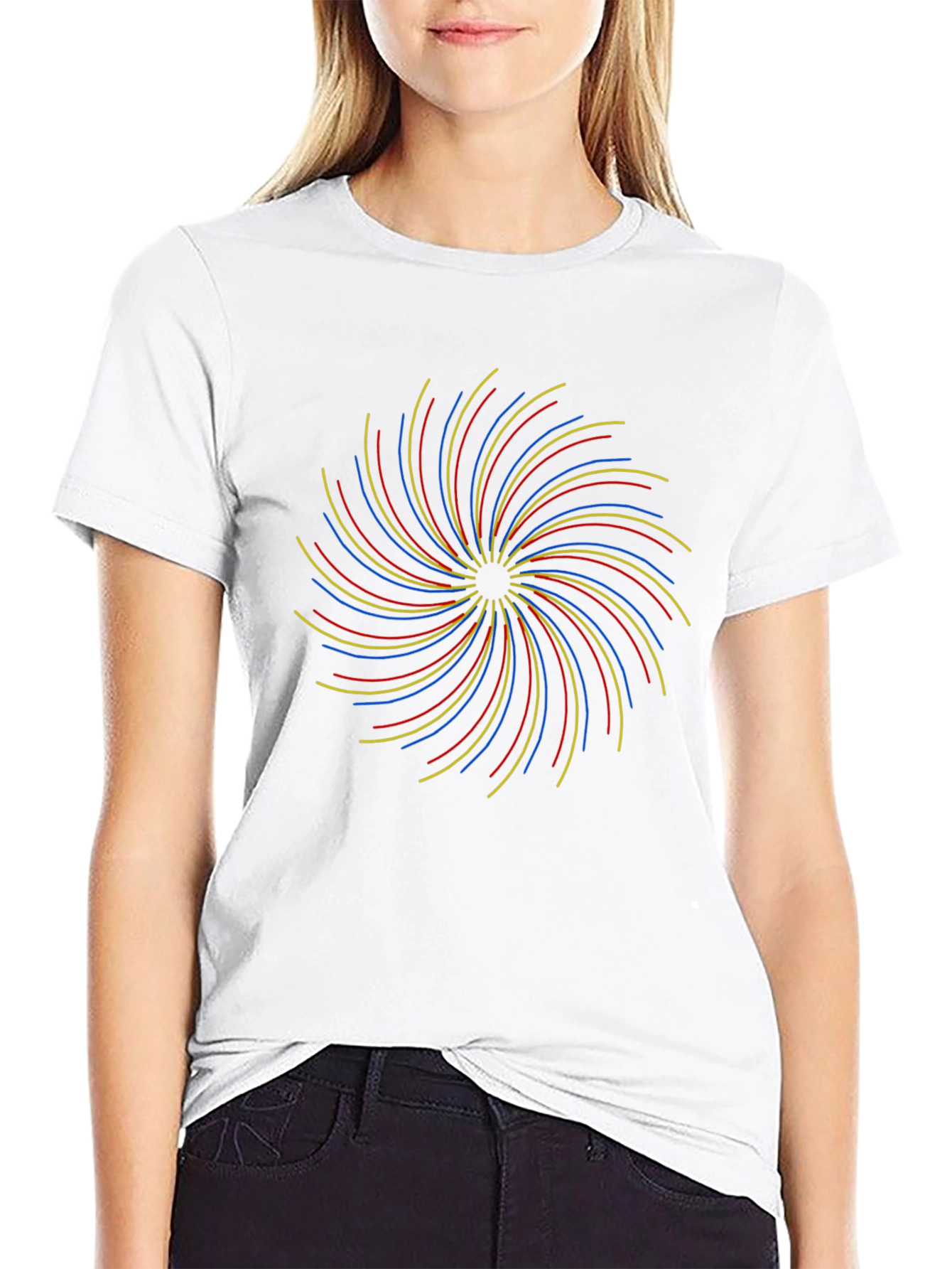Abstract Swirl Graphic T-Shirt - Black