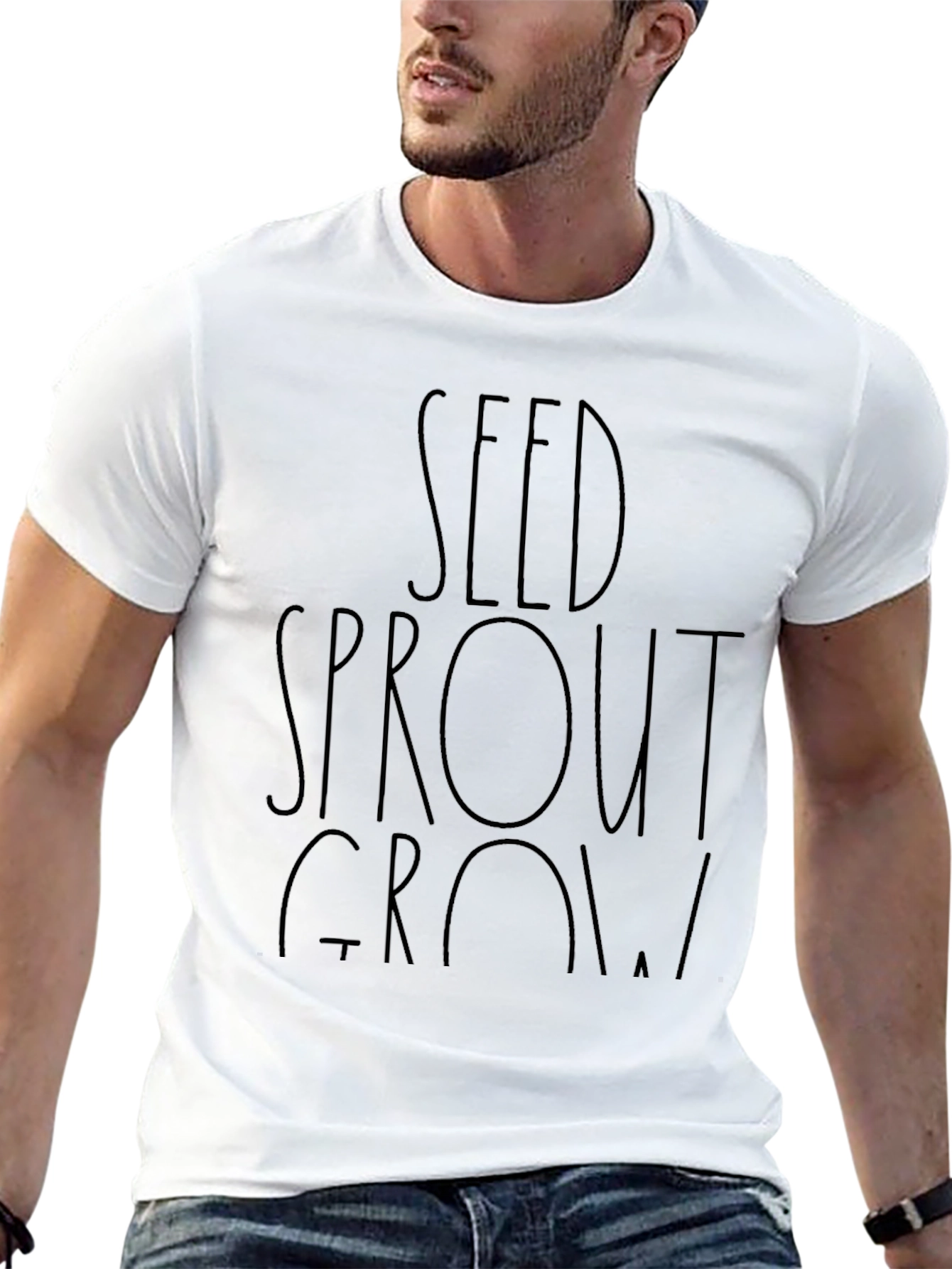 Seed Sprout Grow Black T-Shirt