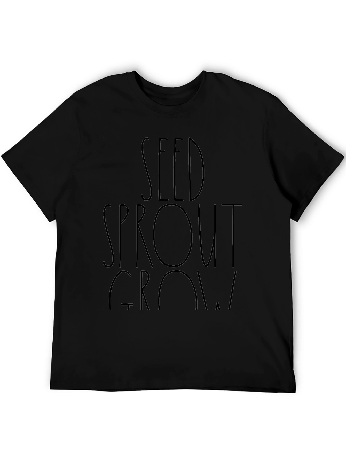 Seed Sprout Grow Black T-Shirt
