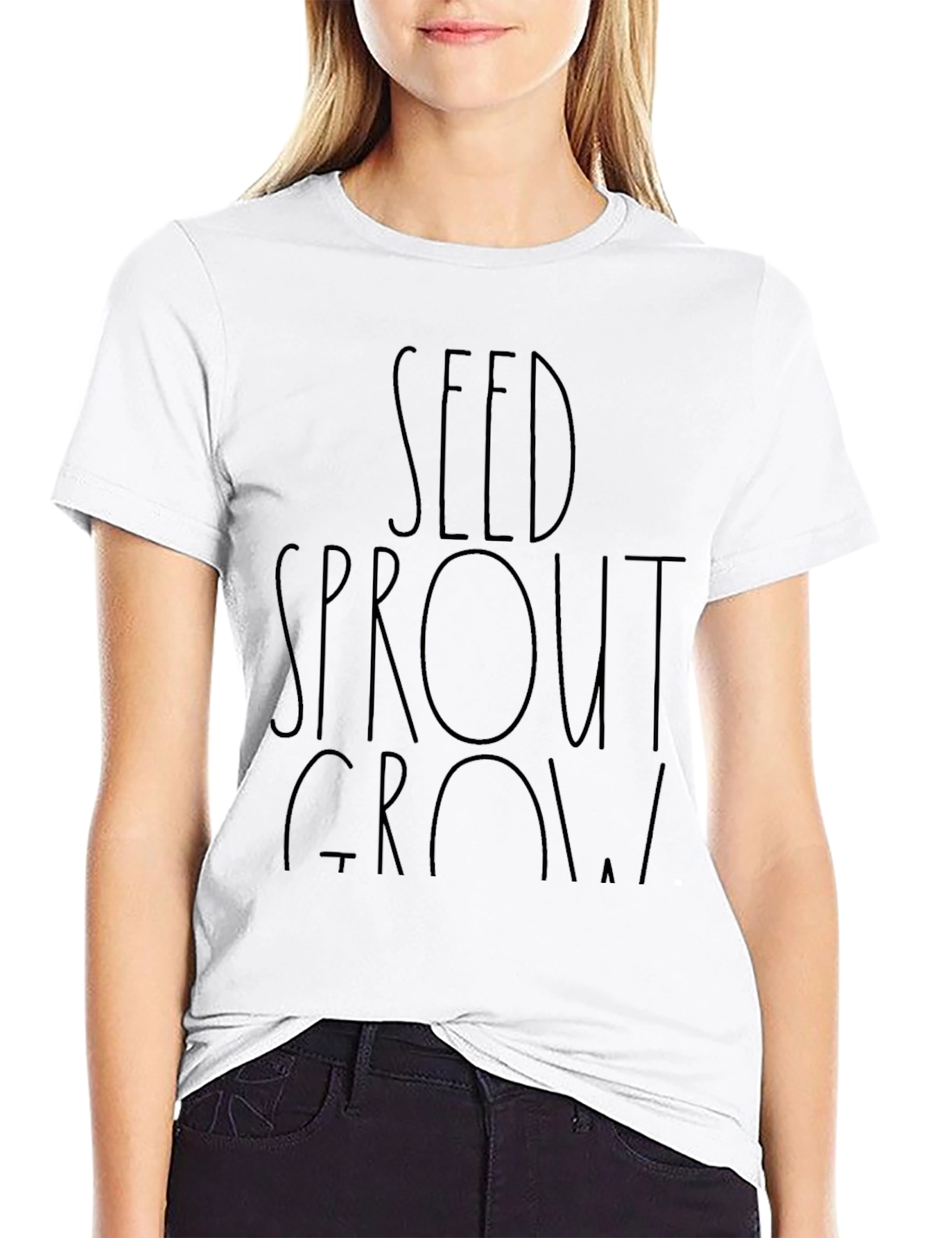 Seed Sprout Grow Black T-Shirt