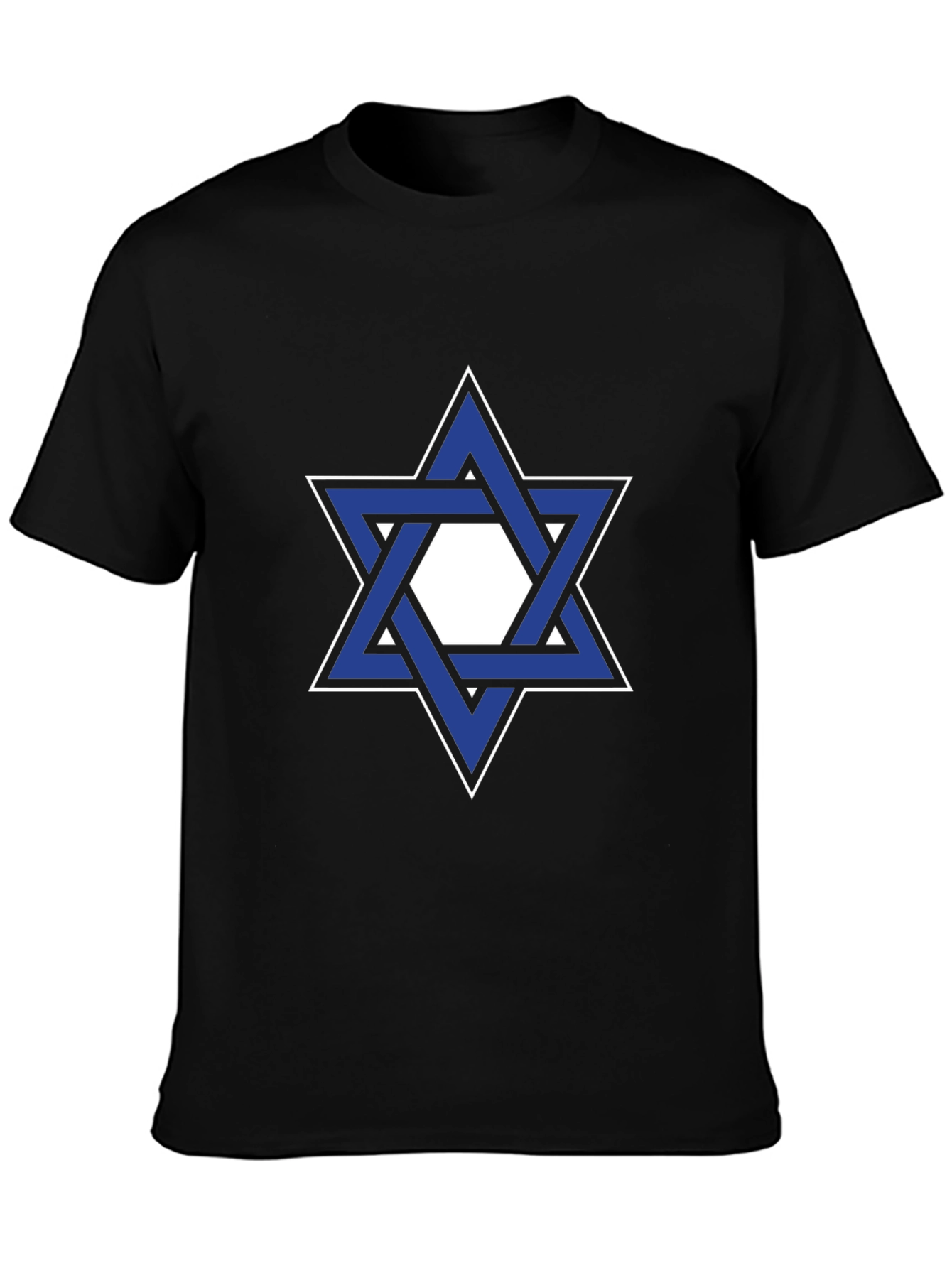 Star of David Graphic Tee - Black Cotton T-Shirt