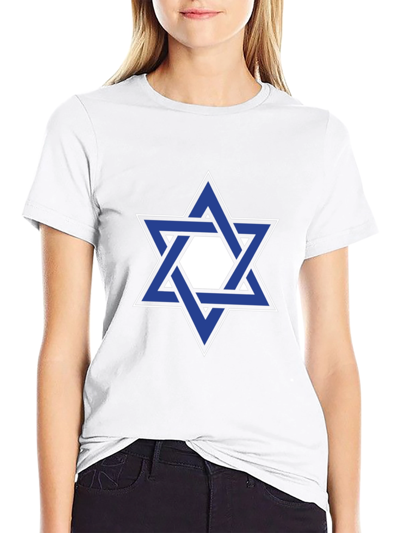 Star of David Graphic Tee - Black Cotton T-Shirt