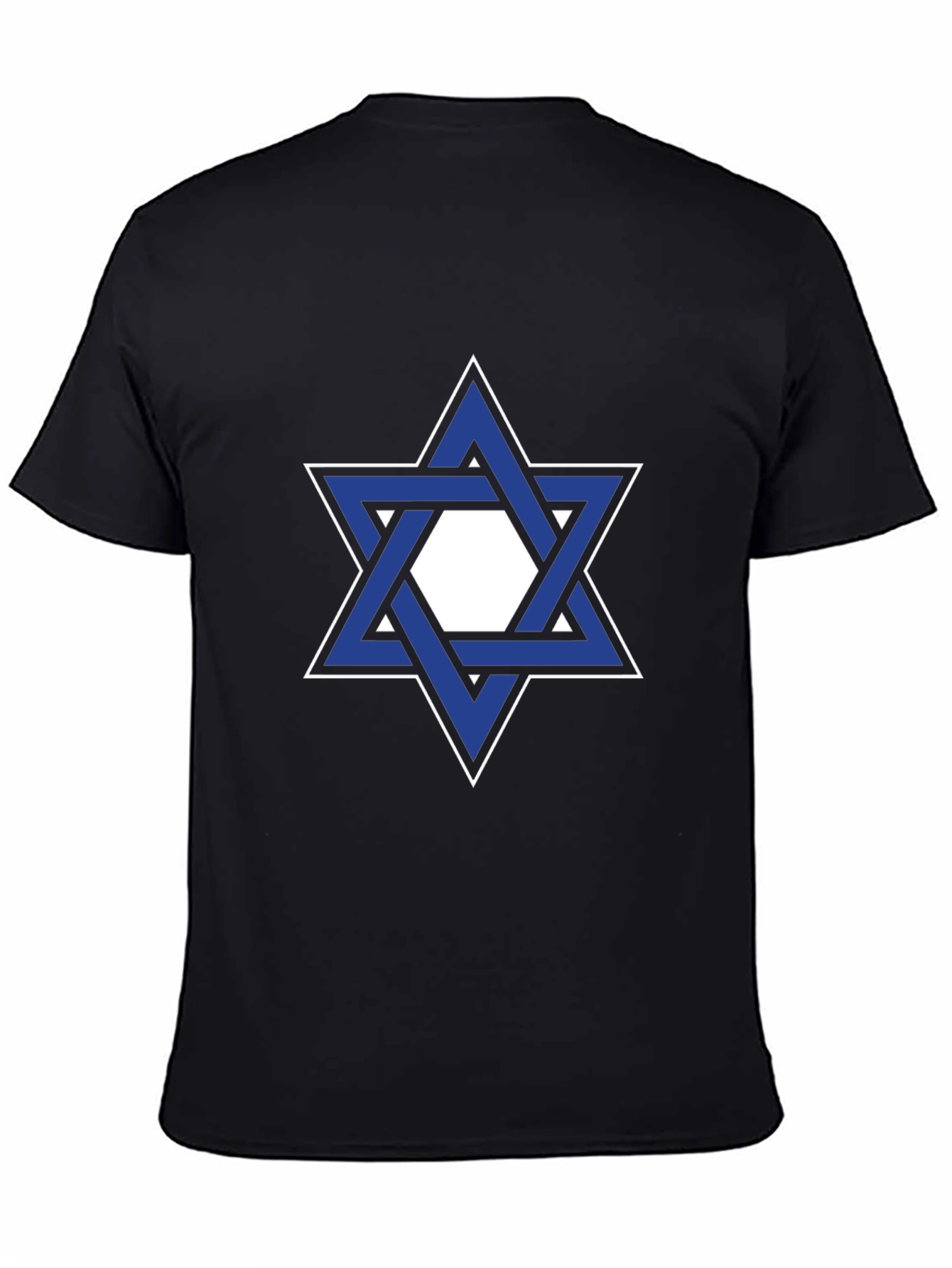 Star of David Graphic Tee - Black Cotton T-Shirt