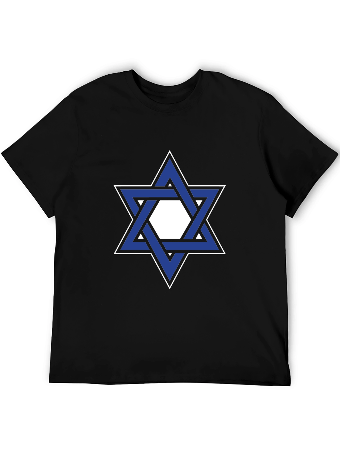 Star of David Graphic Tee - Black Cotton T-Shirt