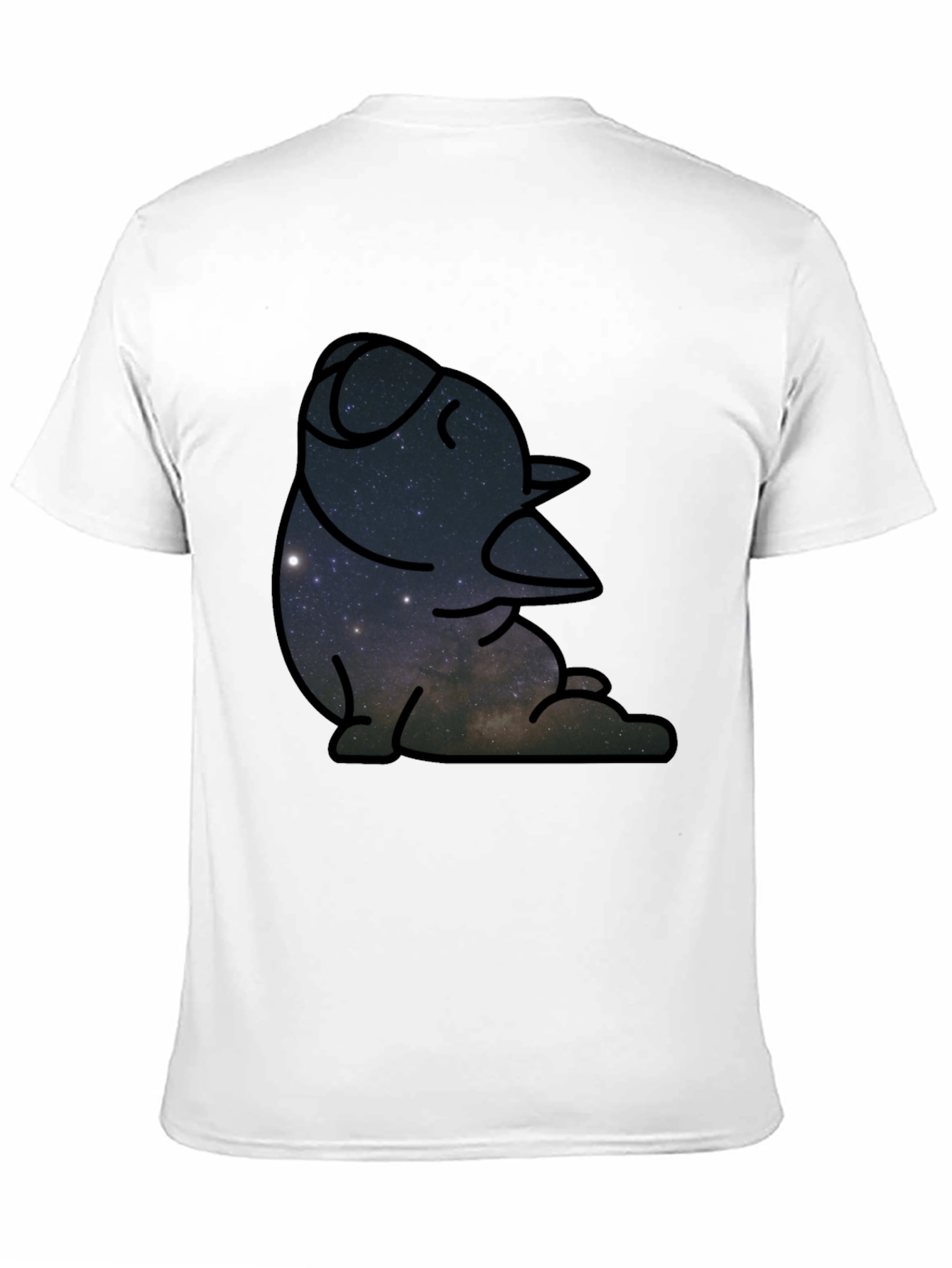 Cosmic Penguin Graphic Tee - Black Cotton Comfort