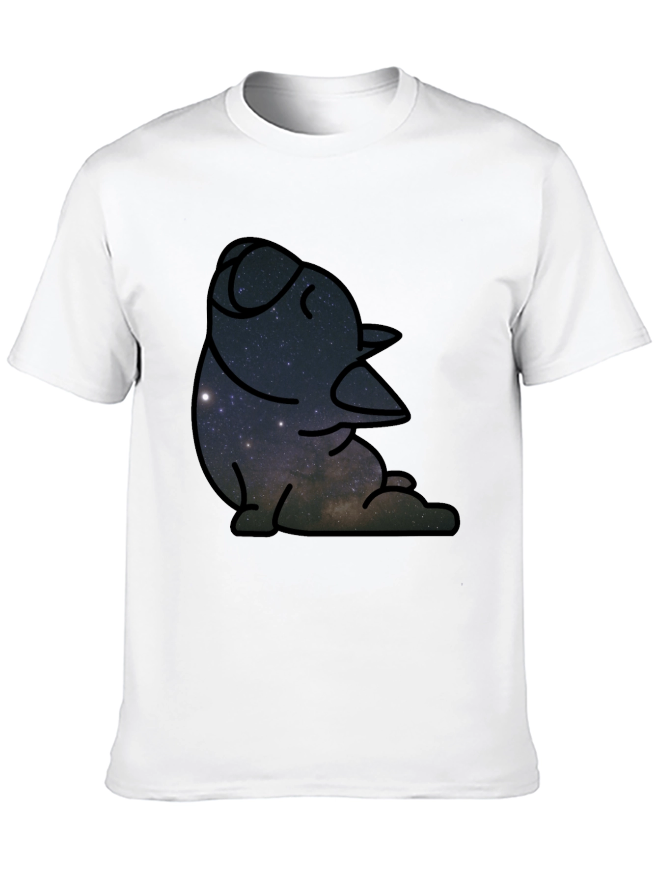 Cosmic Penguin Graphic Tee - Black Cotton Comfort