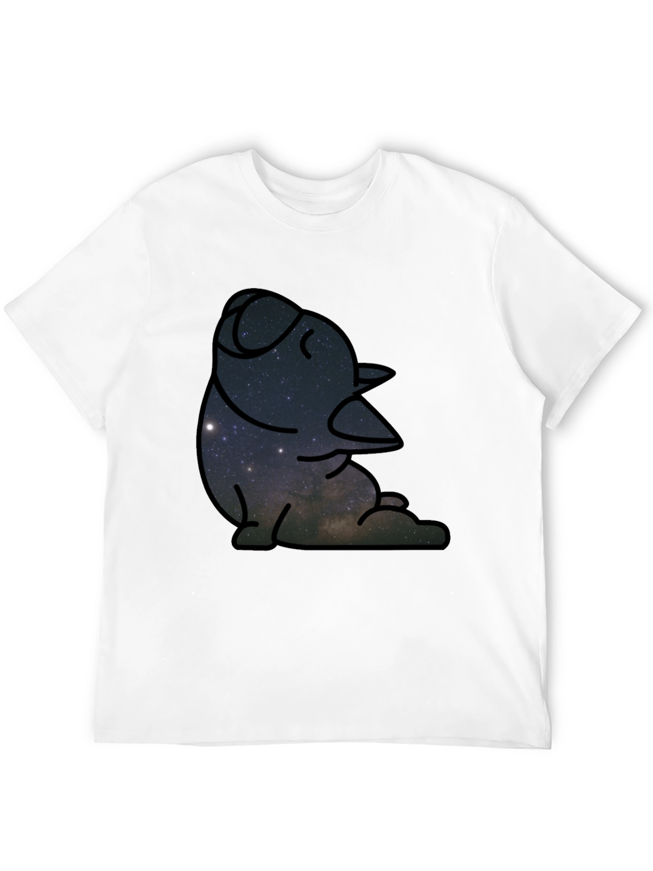 Cosmic Penguin Graphic Tee - Black Cotton Comfort