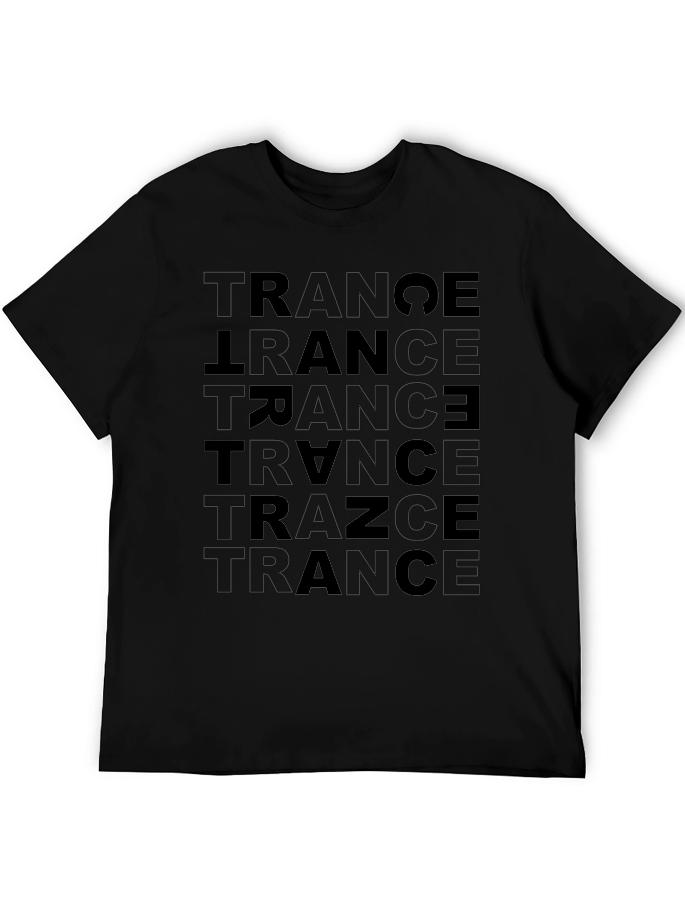 Trance Text Graphic Black T-Shirt