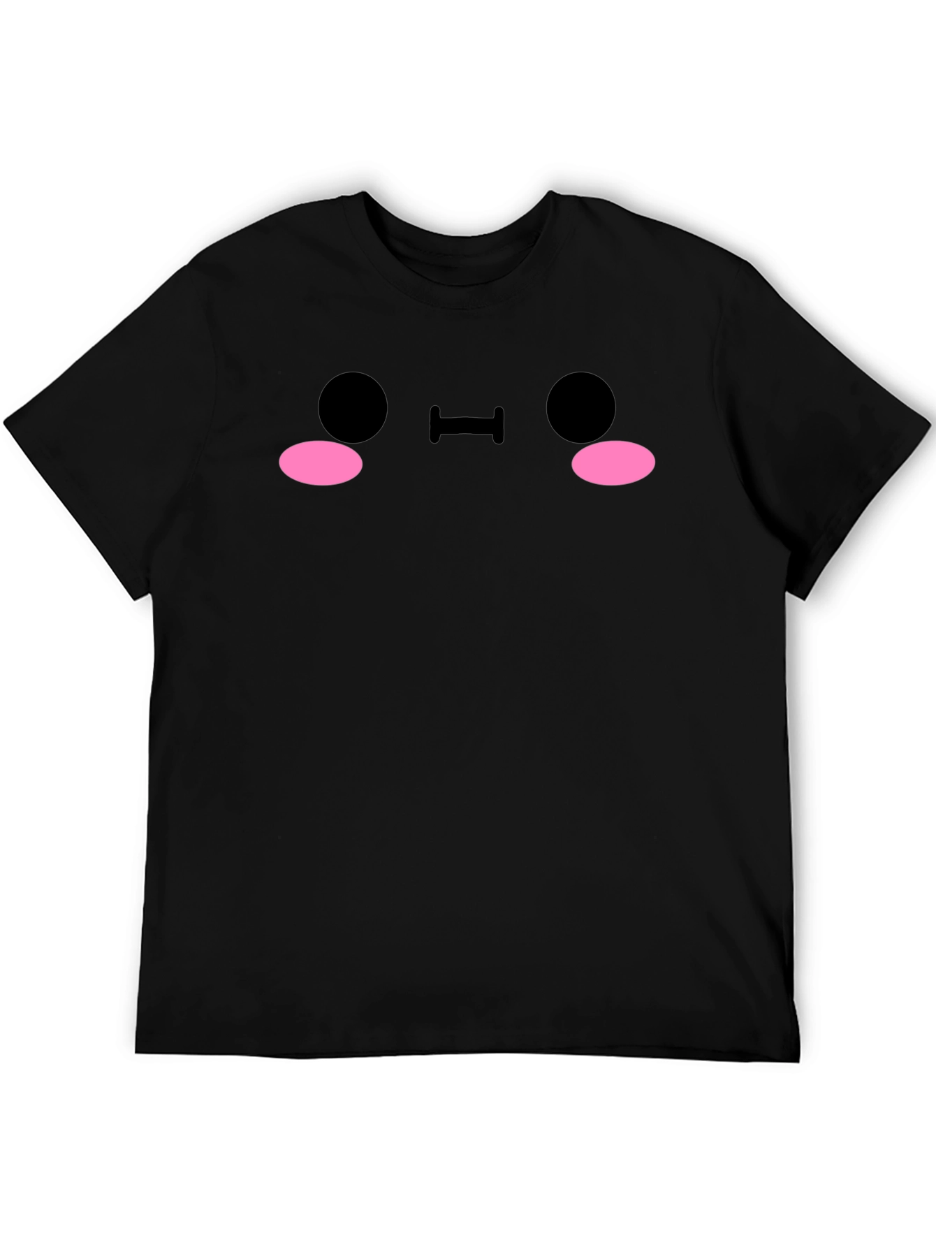 Cute Anime Face Black T-Shirt