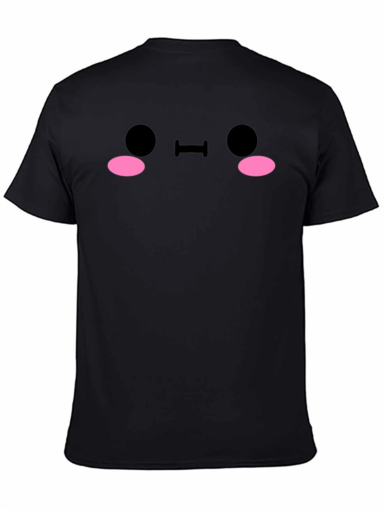 Cute Anime Face Black T-Shirt