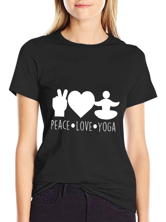 Peace Love Yoga Black T-Shirt