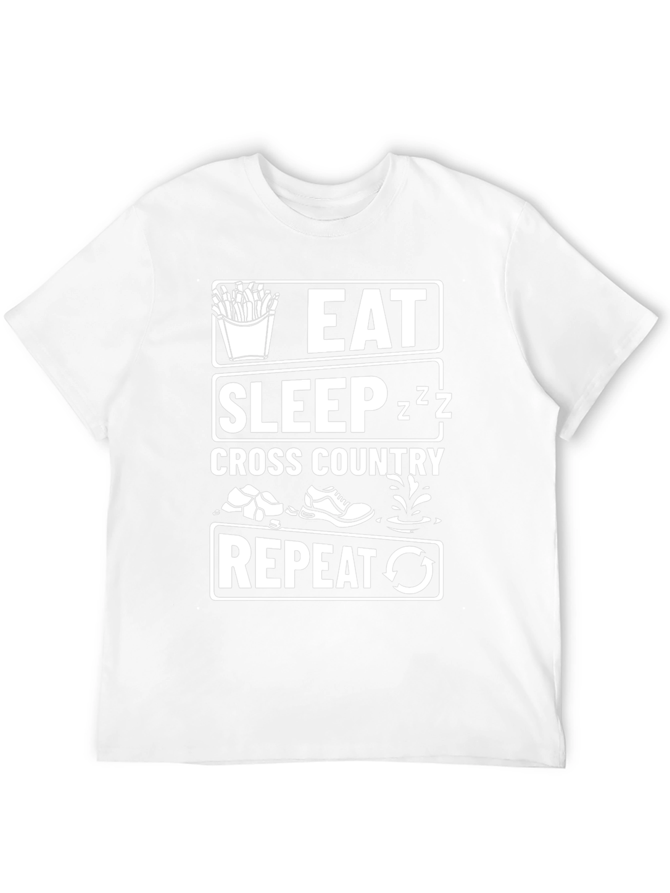 Eat Sleep Cross Country Repeat Black T-Shirt