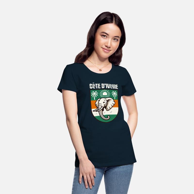 Ivory Coast West Africa Elefant Ivorian Flag Map