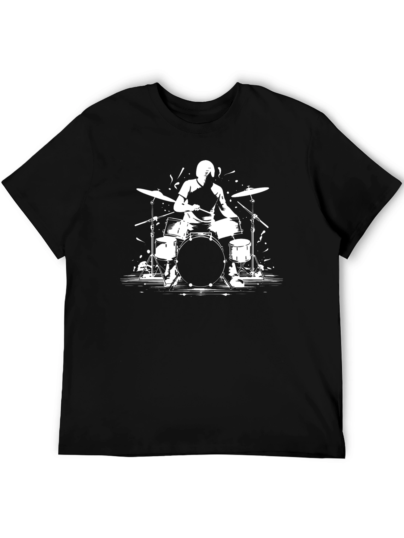 Drummer Graphic Tee - Black Cotton T-Shirt