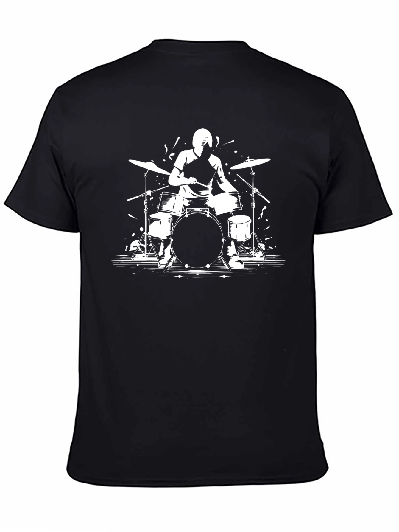 Drummer Graphic Tee - Black Cotton T-Shirt