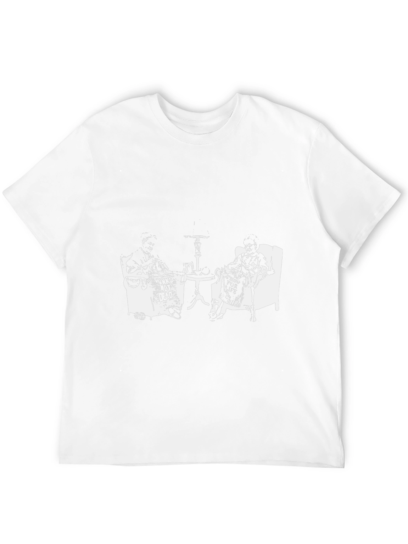 Black T-Shirt with Newspaper Graphic