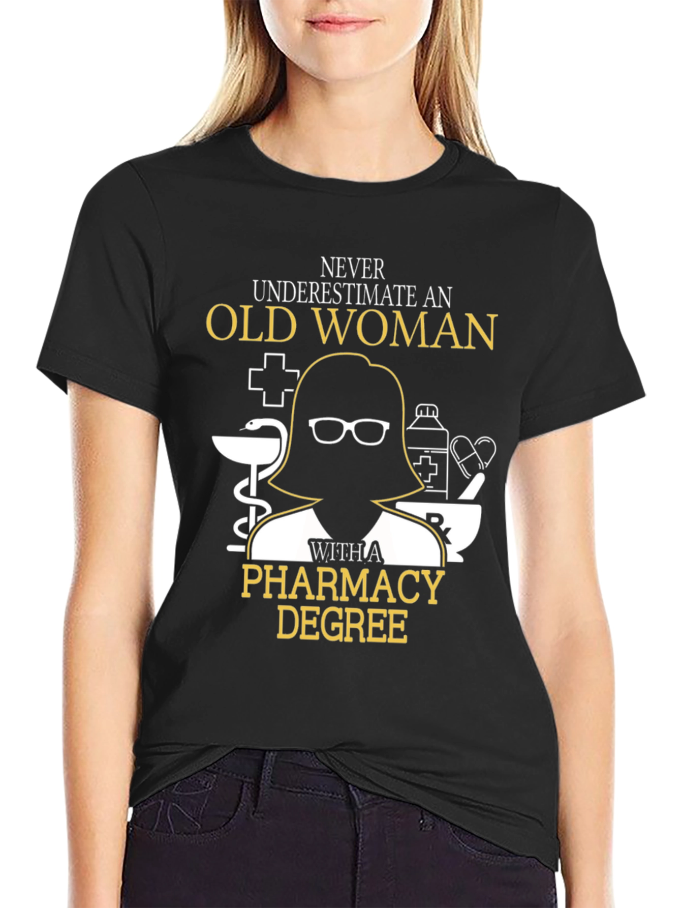 Old Woman Pharmacy Degree T-Shirt
