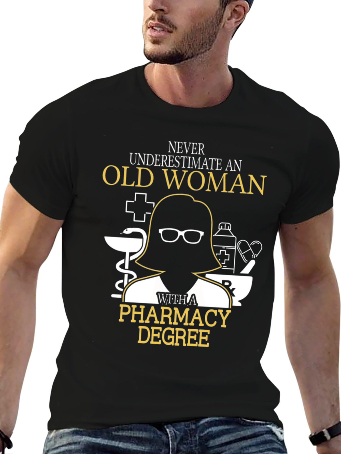 Old Woman Pharmacy Degree T-Shirt