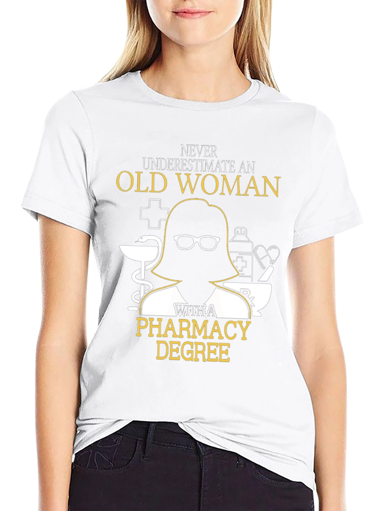 Old Woman Pharmacy Degree T-Shirt