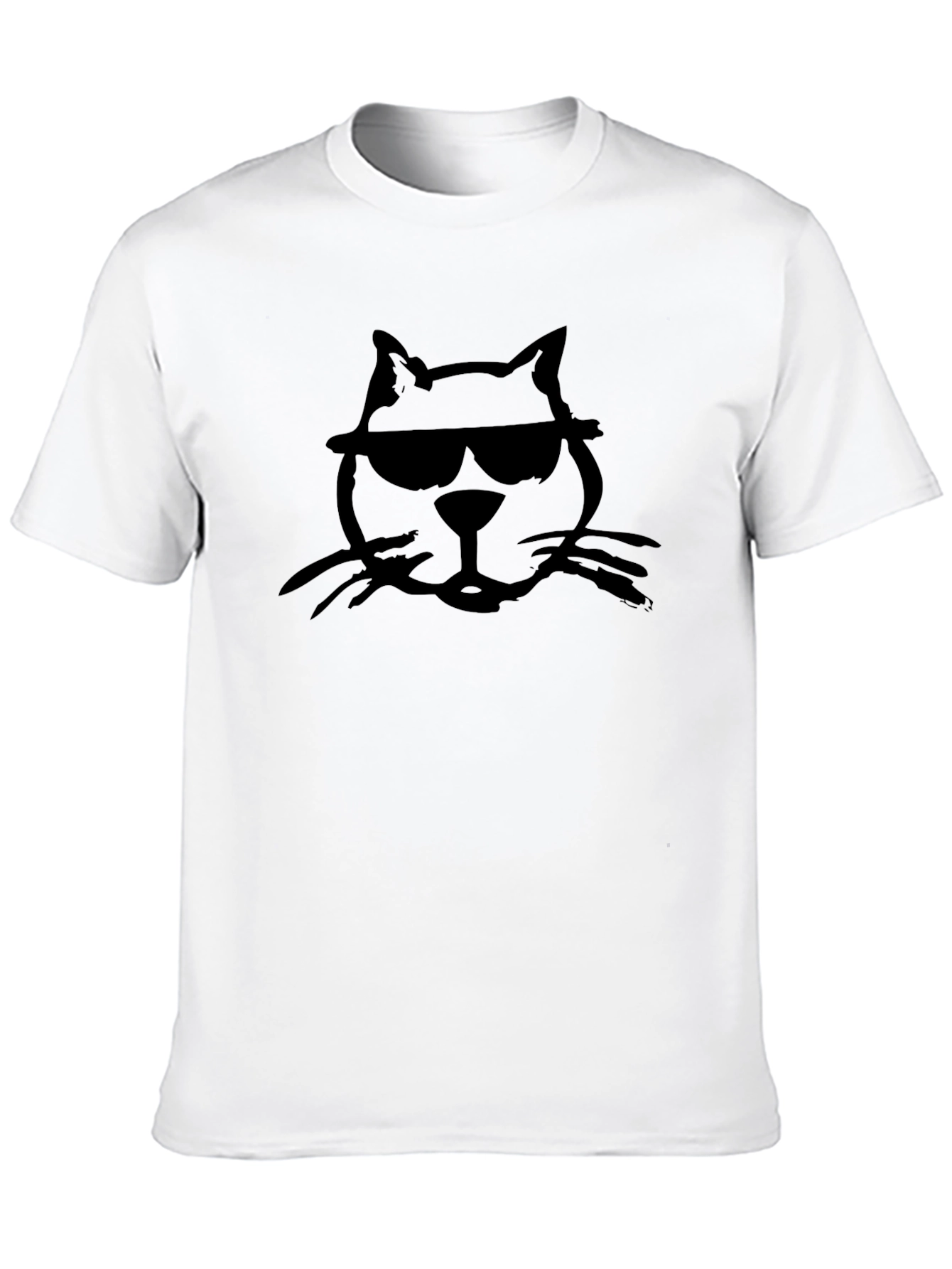 Cool Cat T-Shirt - Black Cotton Graphic Tee