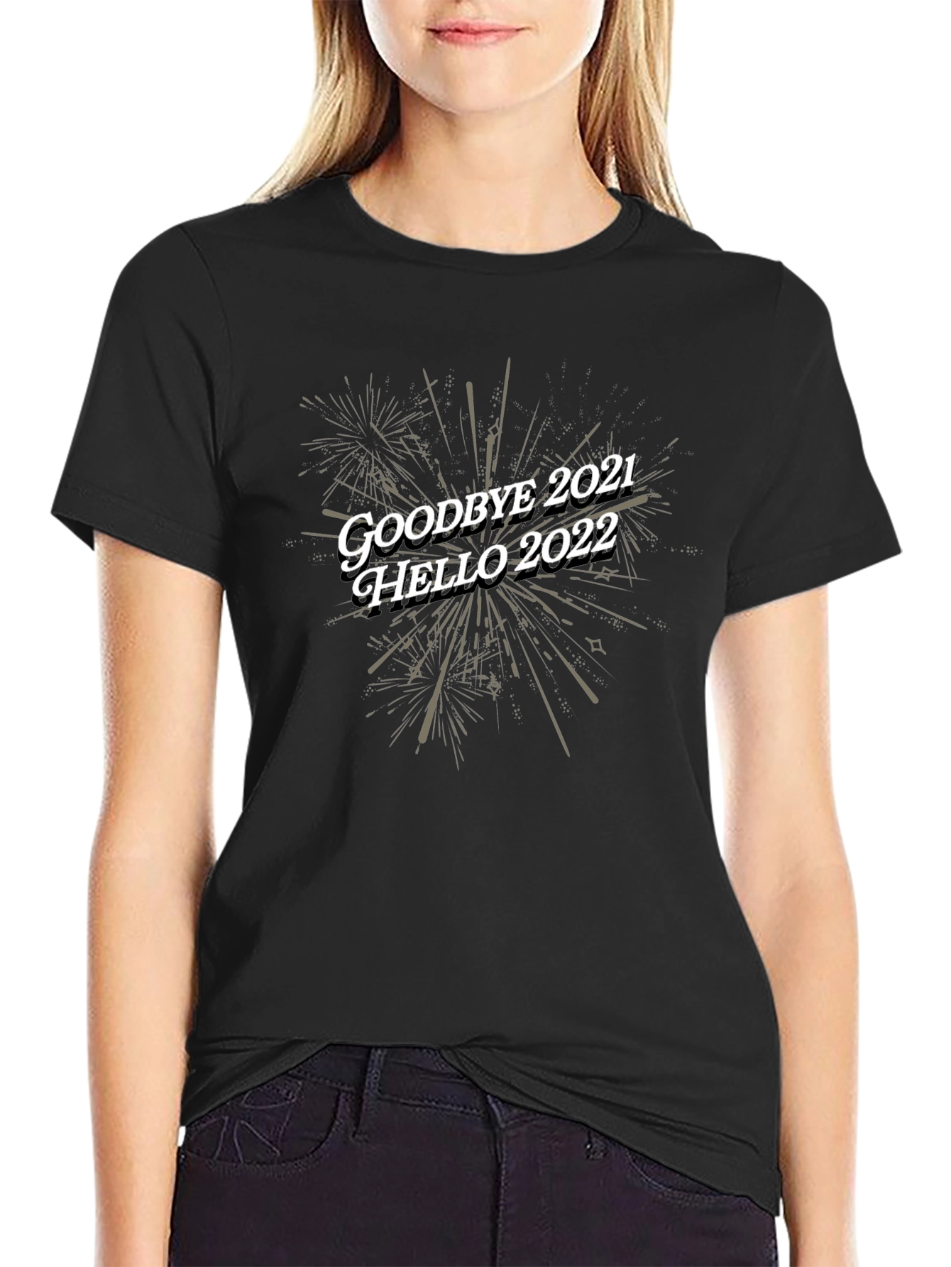 Goodbye 2021 Hello 2022 Black T-Shirt