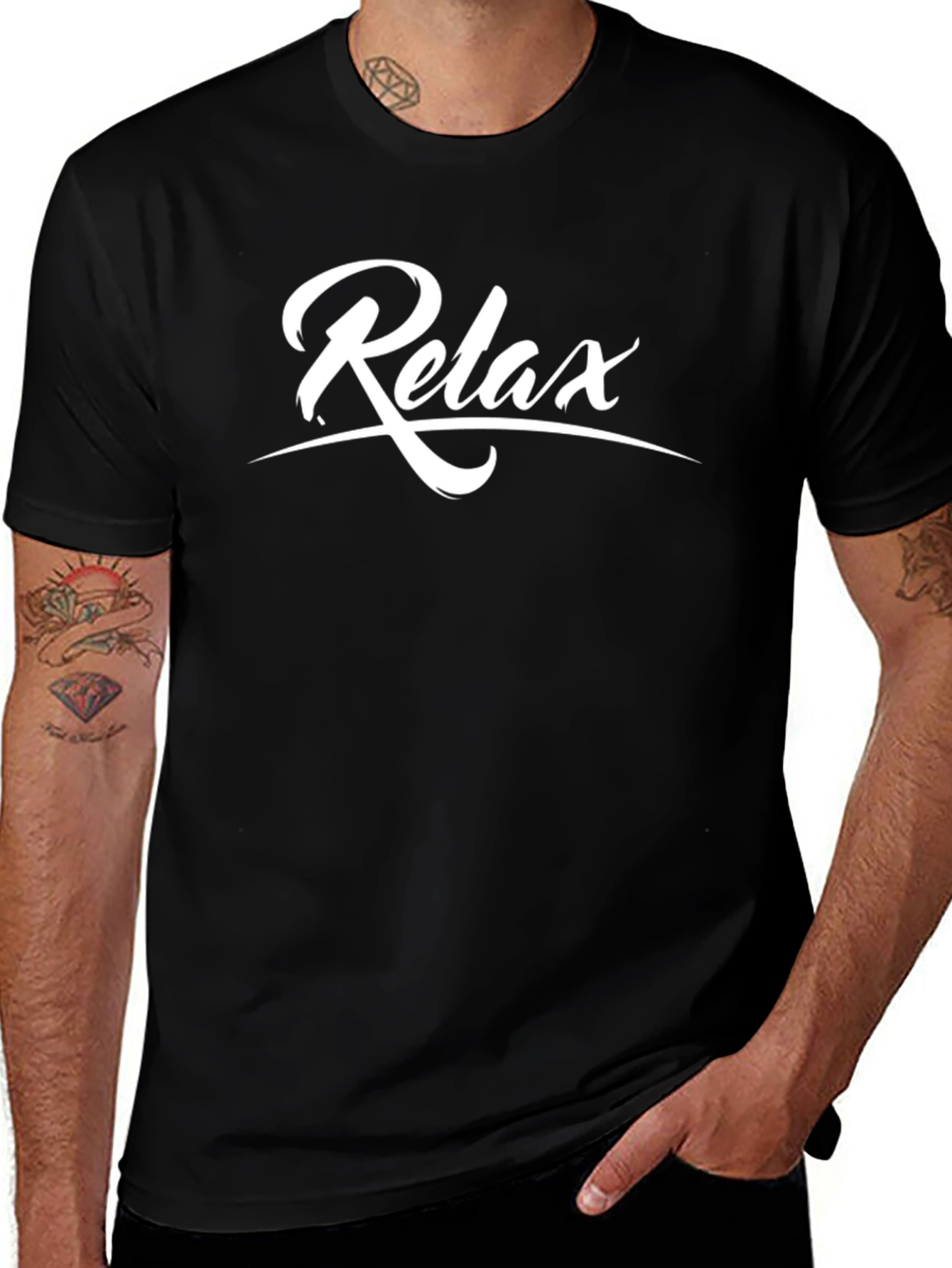 Relax Black Graphic Tee