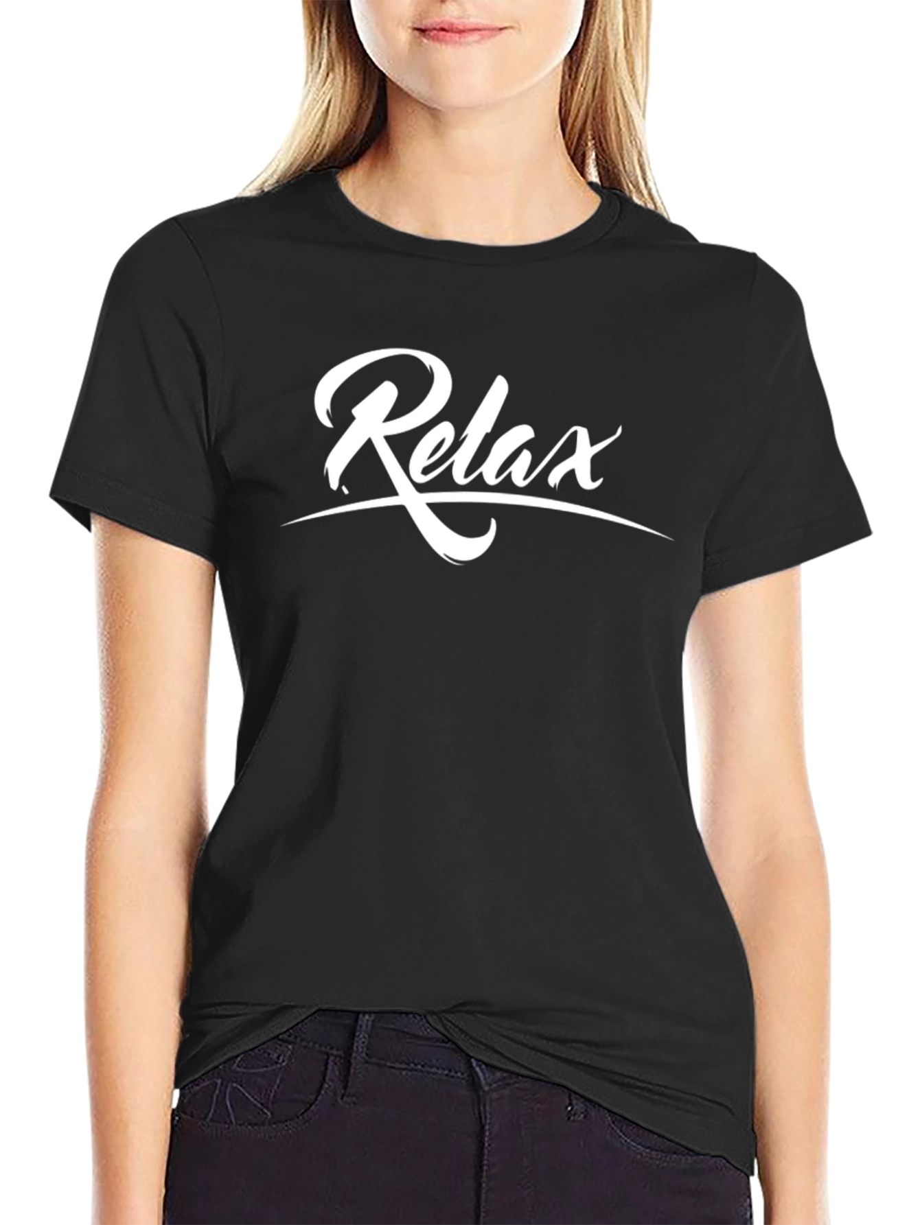 Relax Black Graphic Tee