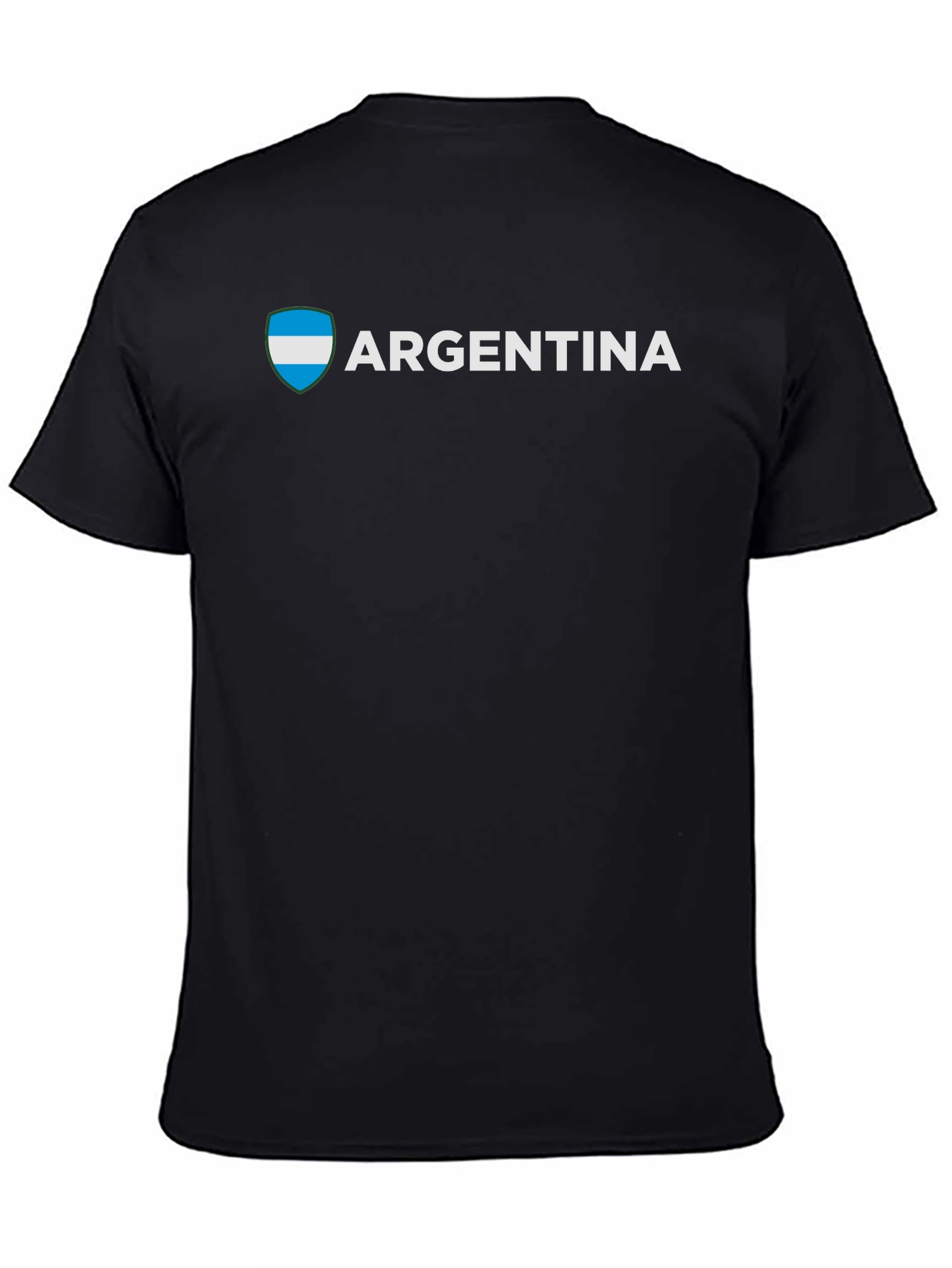 Argentina Flag T-Shirt - Black Cotton Tee
