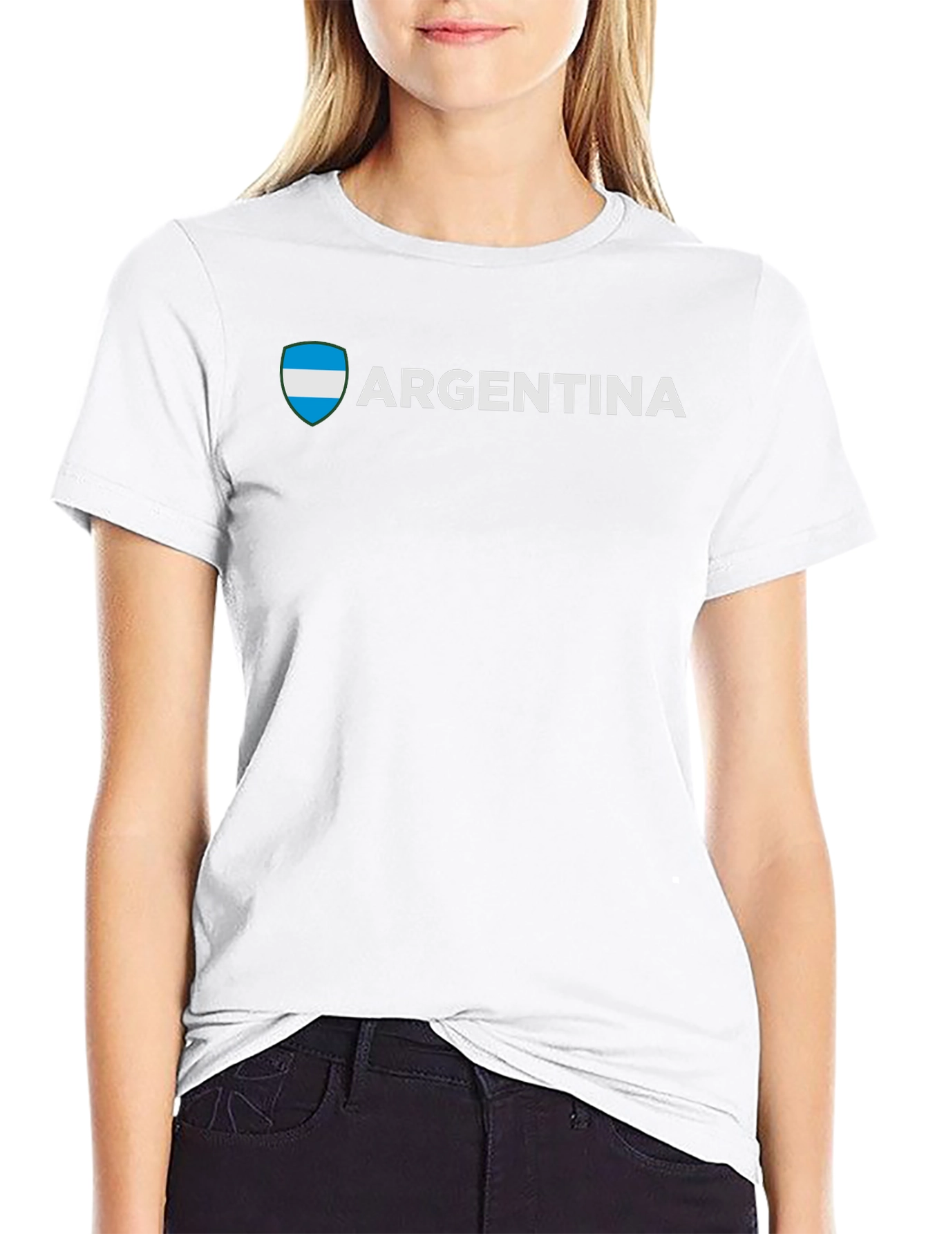 Argentina Flag T-Shirt - Black Cotton Tee