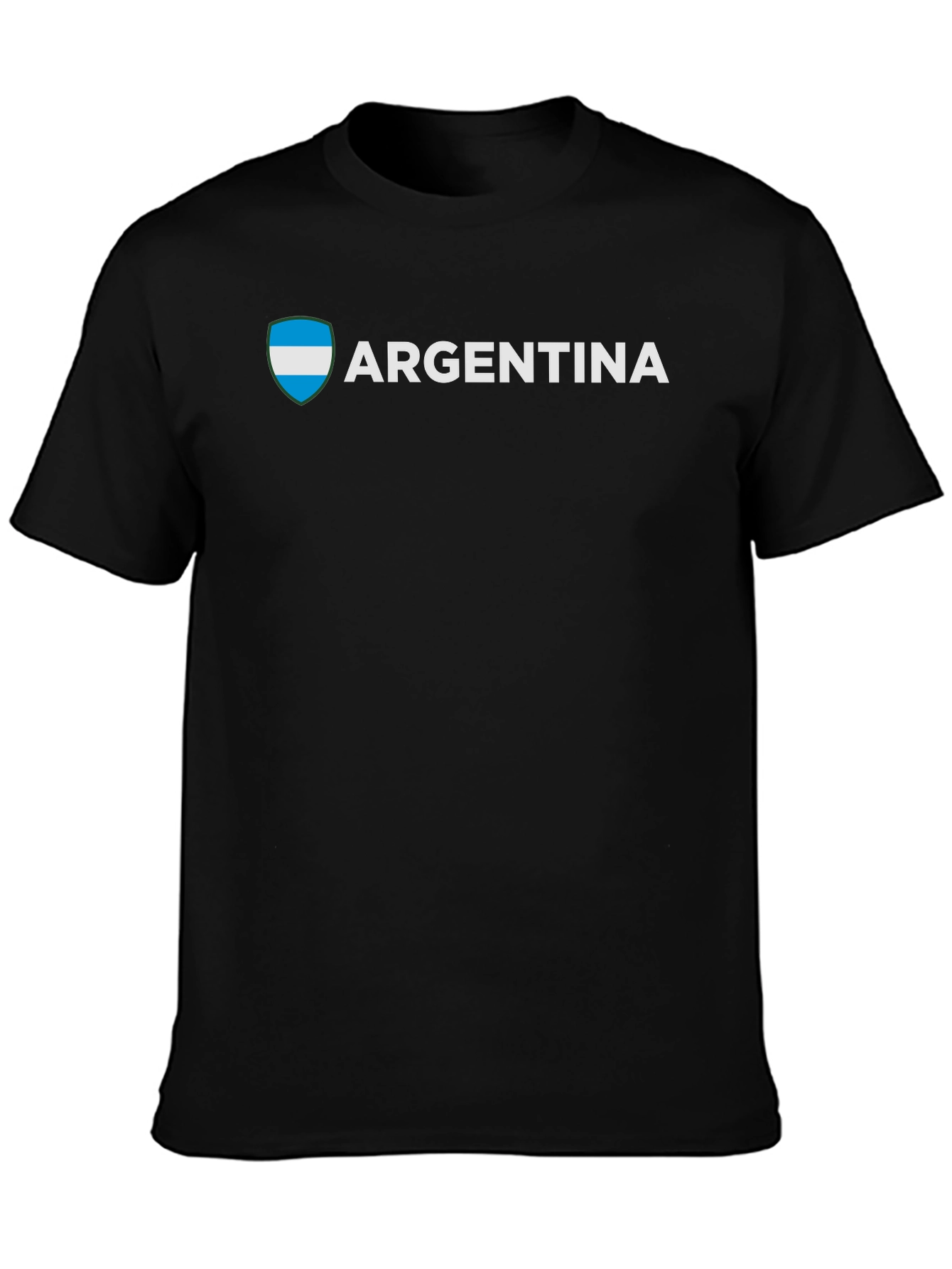 Argentina Flag T-Shirt - Black Cotton Tee