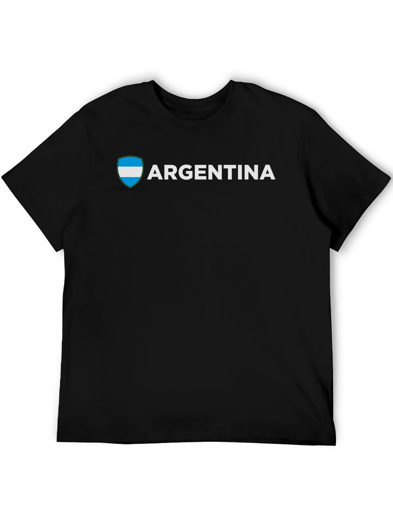 Argentina Flag T-Shirt - Black Cotton Tee