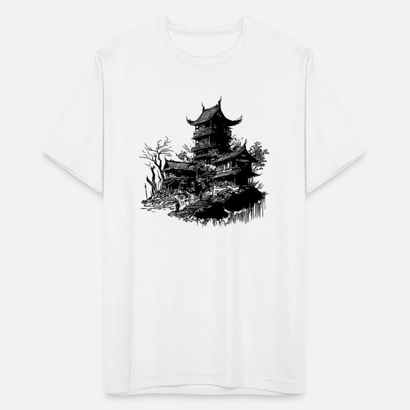Japanese Architecture Temple In Retro Design