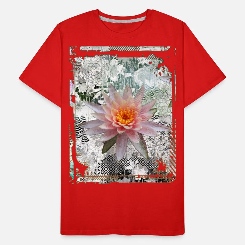 Japanese Collage Art Lotus Water Lily Collage Art