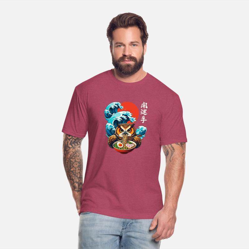 Japanese Wave Sunset Art Noodle Foodie Cute Owl