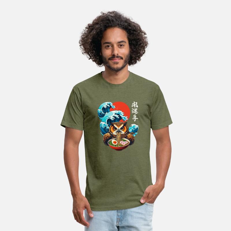 Japanese Wave Sunset Art Noodle Foodie Cute Owl