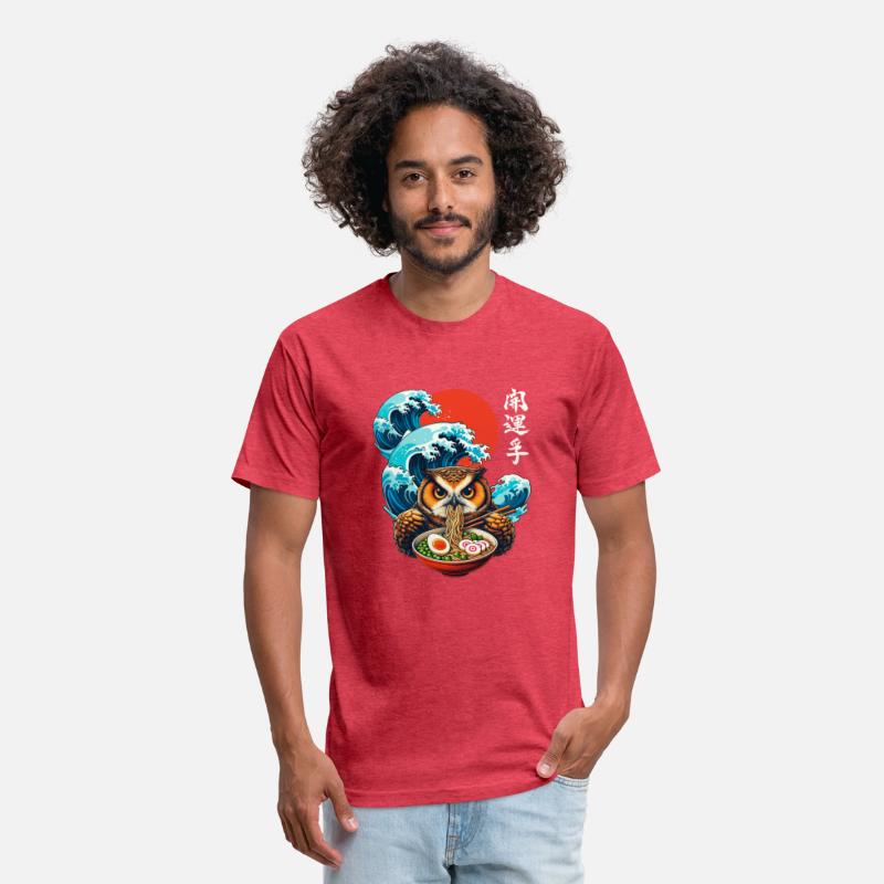 Japanese Wave Sunset Art Noodle Foodie Cute Owl