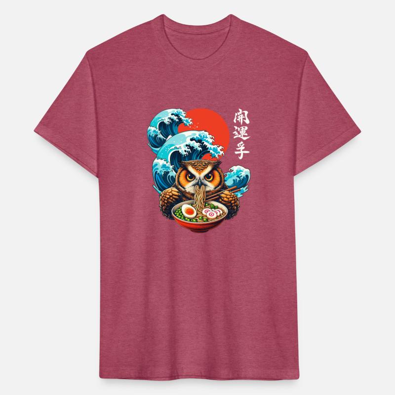 Japanese Wave Sunset Art Noodle Foodie Cute Owl