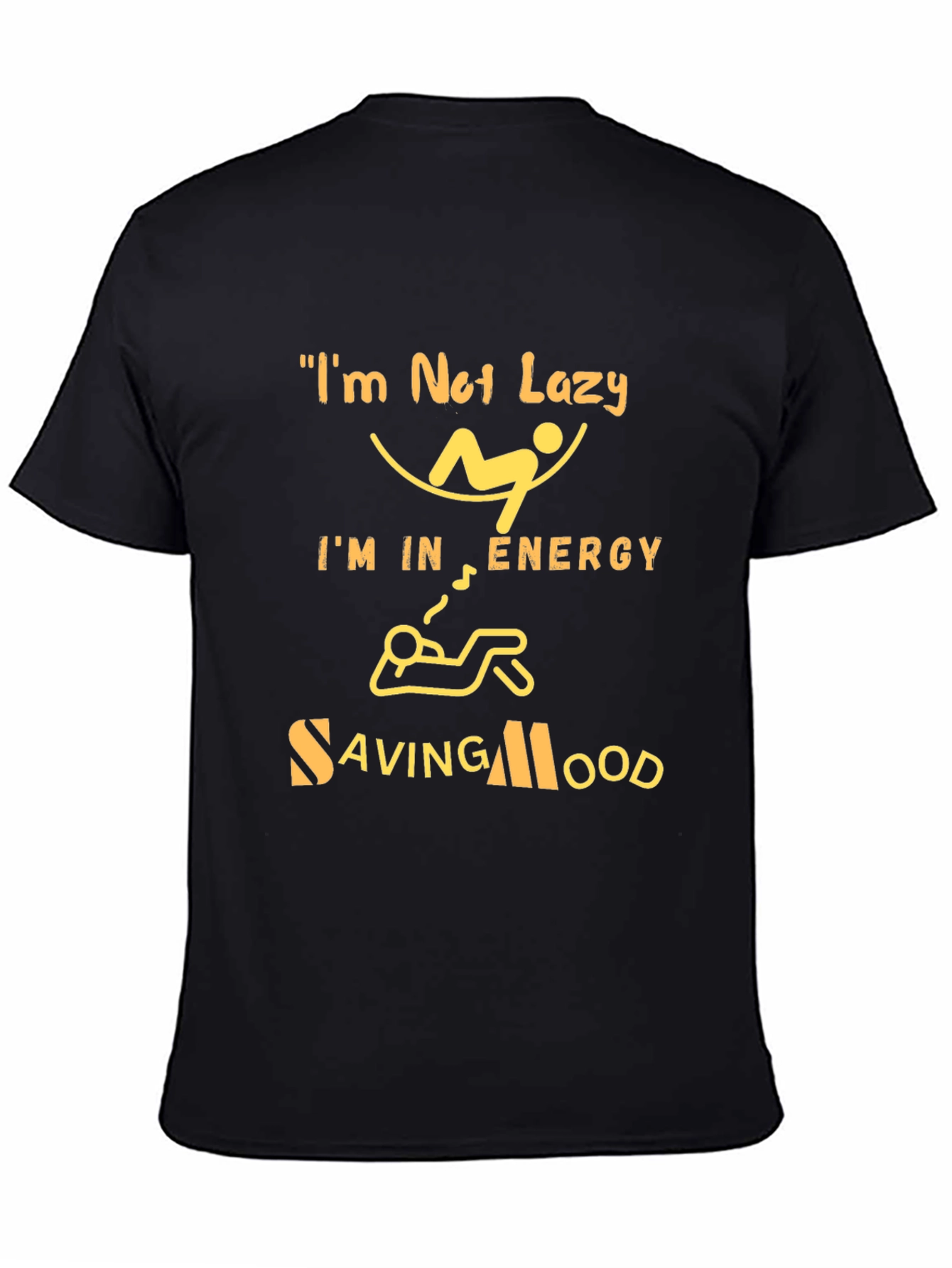 Energy Saving Mood Graphic Tee - Black