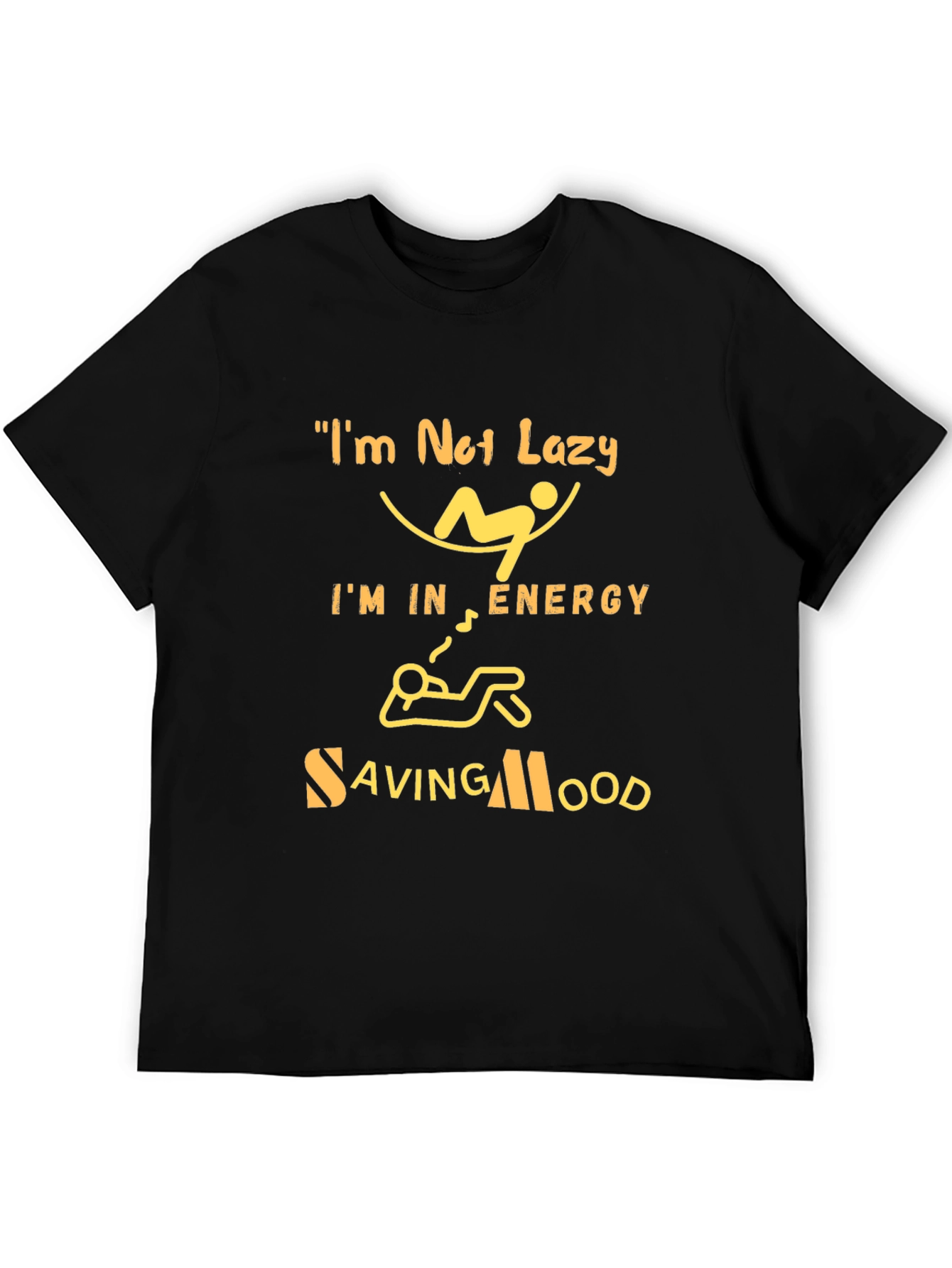 Energy Saving Mood Graphic Tee - Black