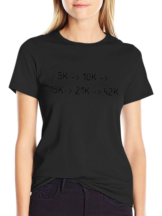 Runners Milestone T-Shirt: 5K to Marathon Black Tee