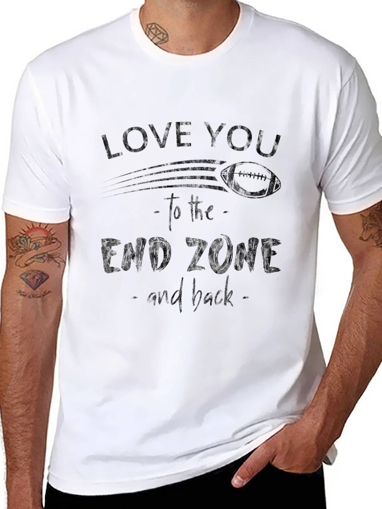 Love You to the End Zone Football T-Shirt