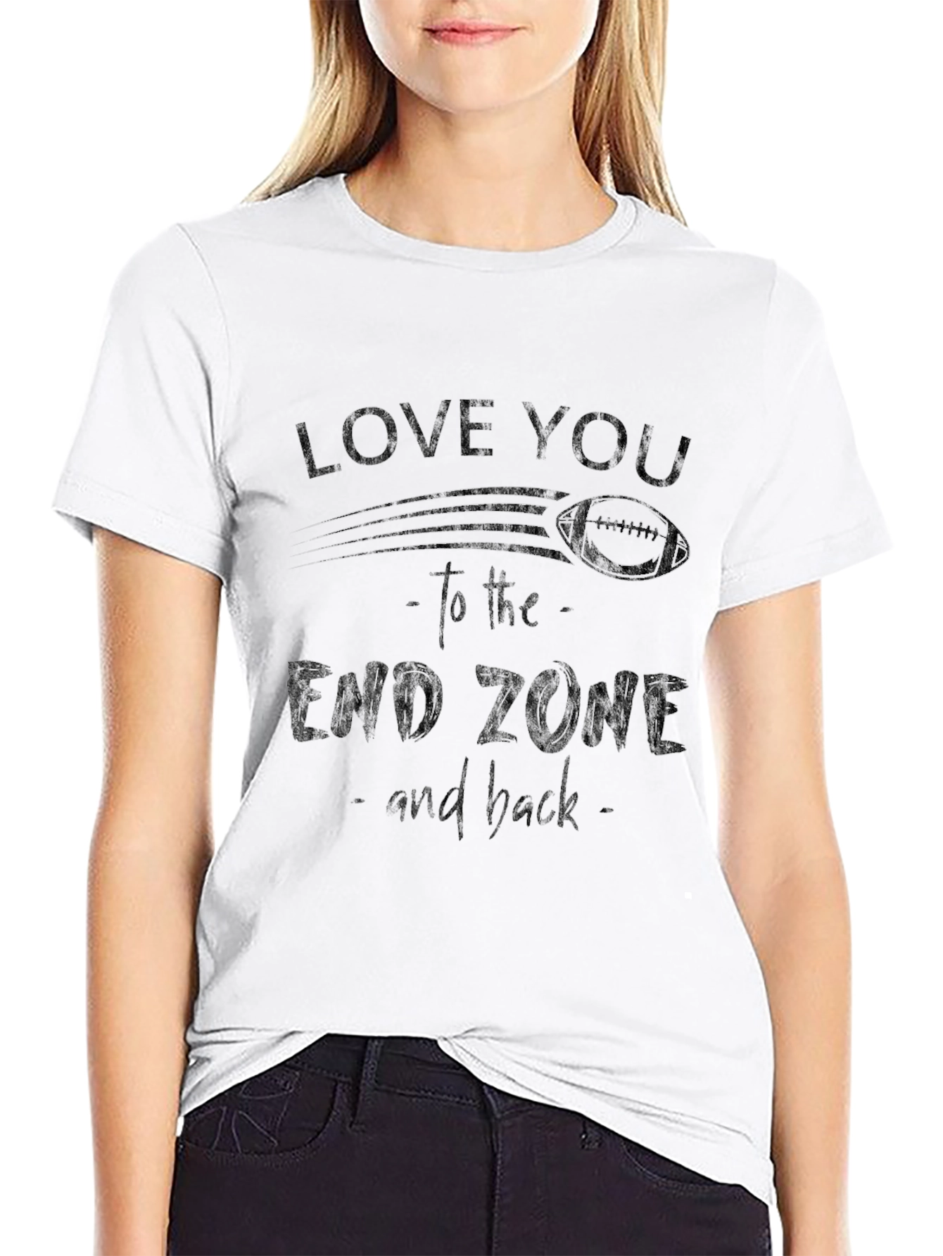 Love You to the End Zone Football T-Shirt