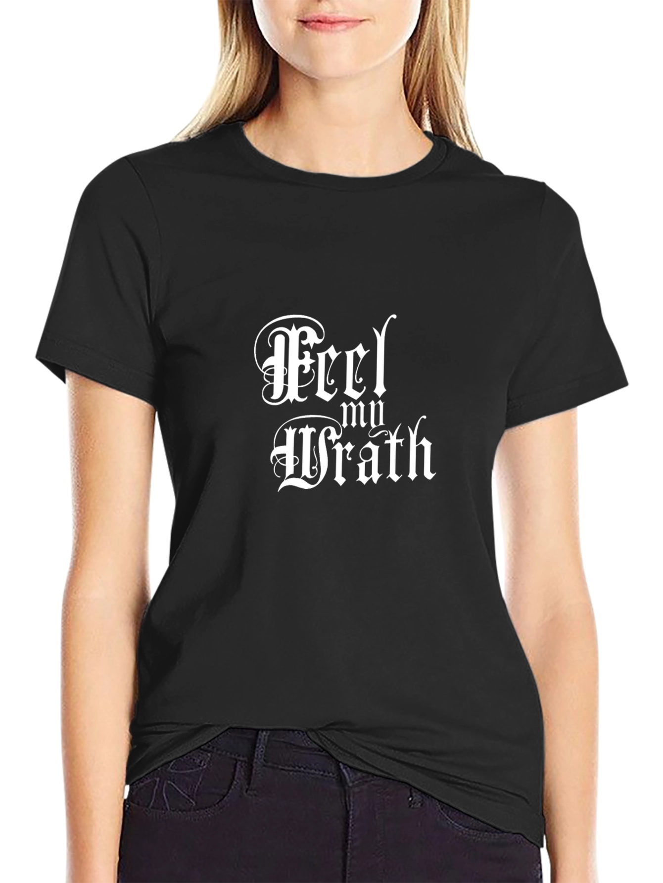 Feel My Wrath Graphic Tee - Black Cotton T-Shirt
