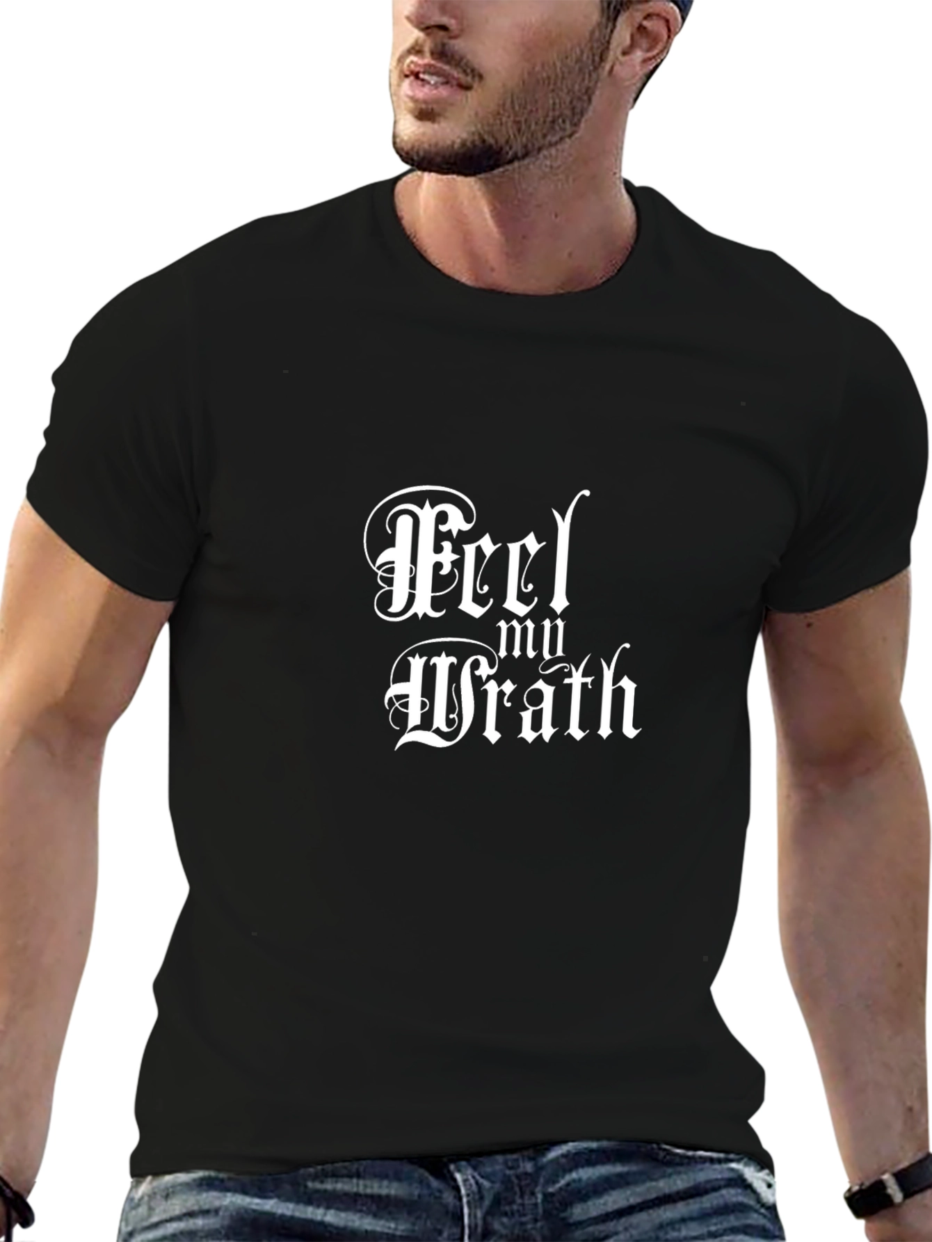 Feel My Wrath Graphic Tee - Black Cotton T-Shirt