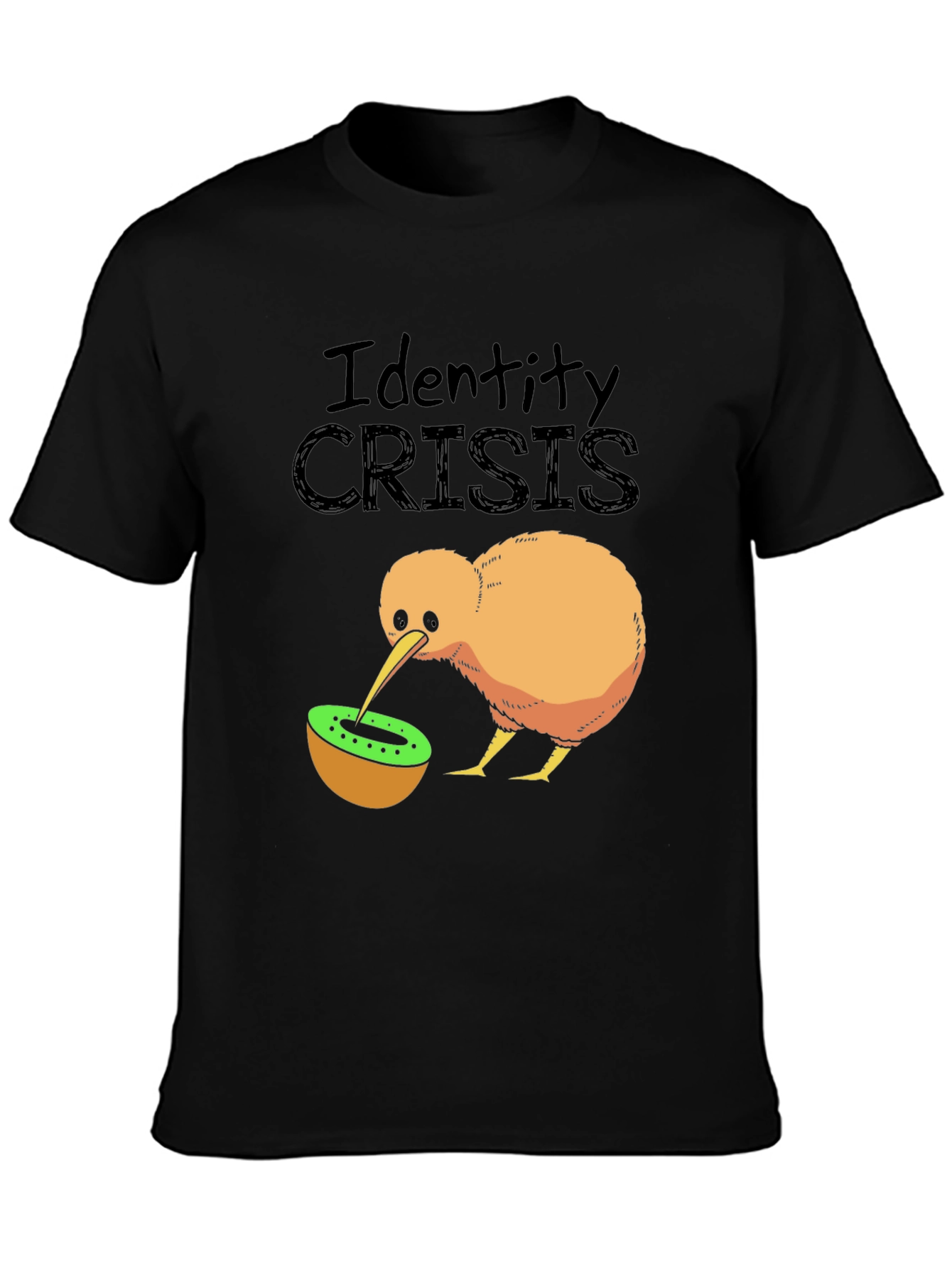 Identity Crisis Kiwi Bird Humor Graphic T-Shirt